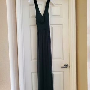 Floor length, open back, size 8, back zipper